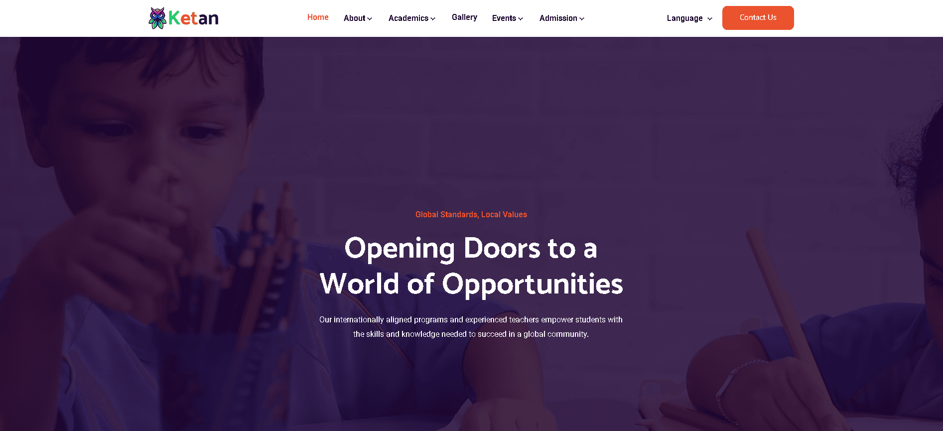 Ketan School Website screenshot 1